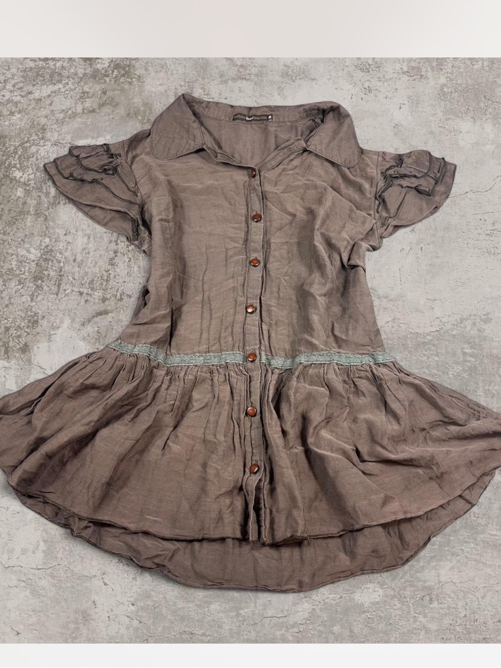 Hazel Haze brown peplum blouse M